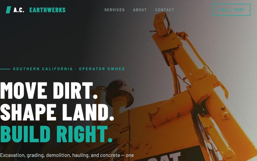 A.C. Earthwerks — excavation and grading, Southern California