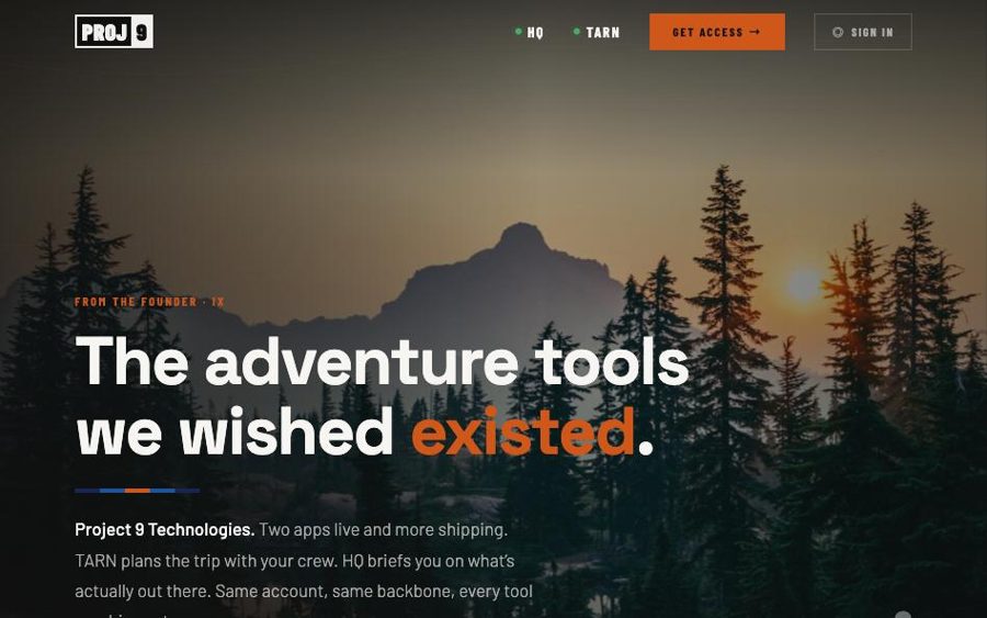 Project 9 Technologies — adventure intelligence platform
